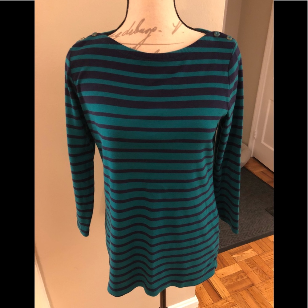 Lands’ End Striped 3/4 Sleeved Shirt Size M